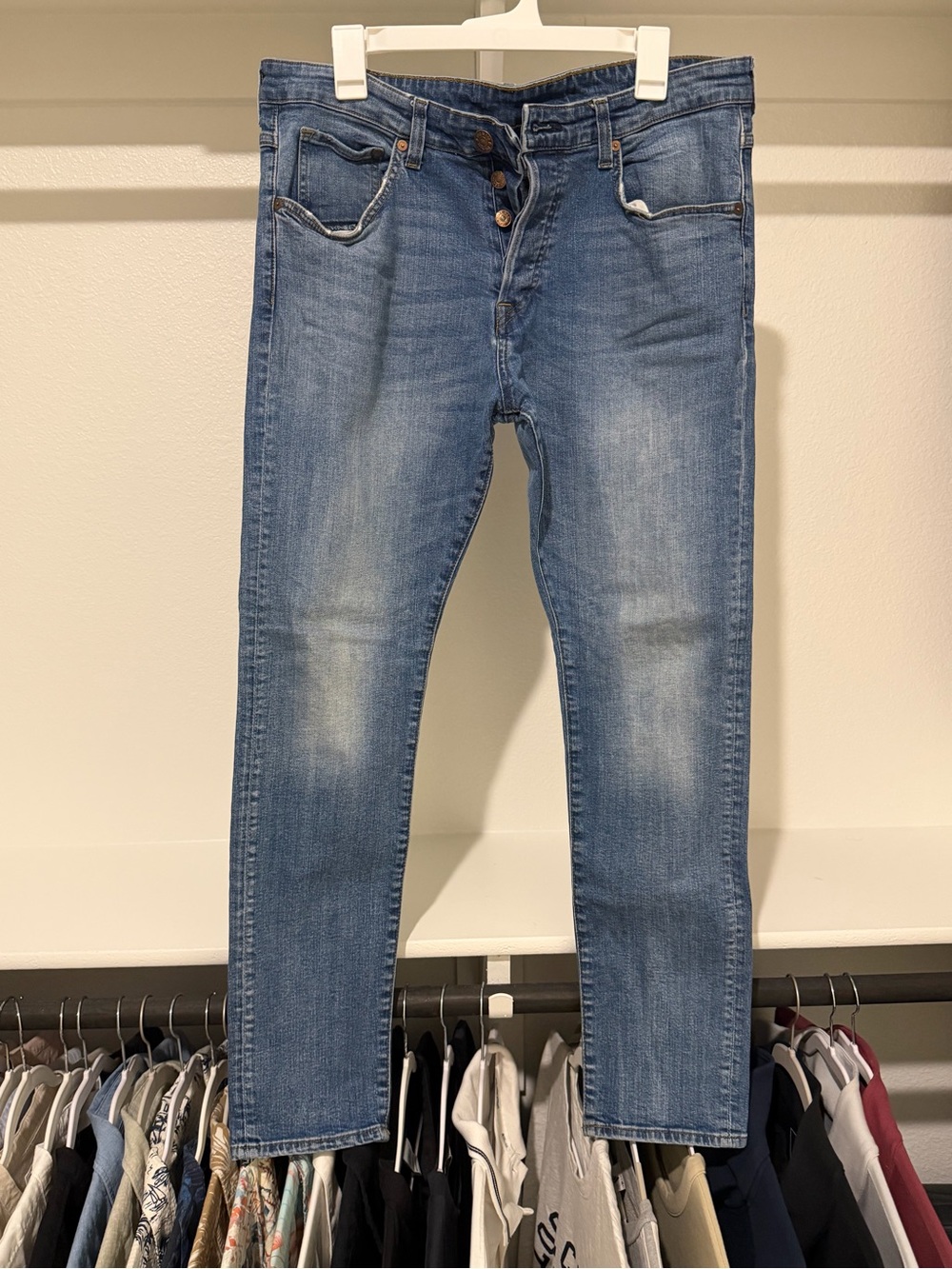 Skinny Fit Men's Blue Jeans - H&M 36/32